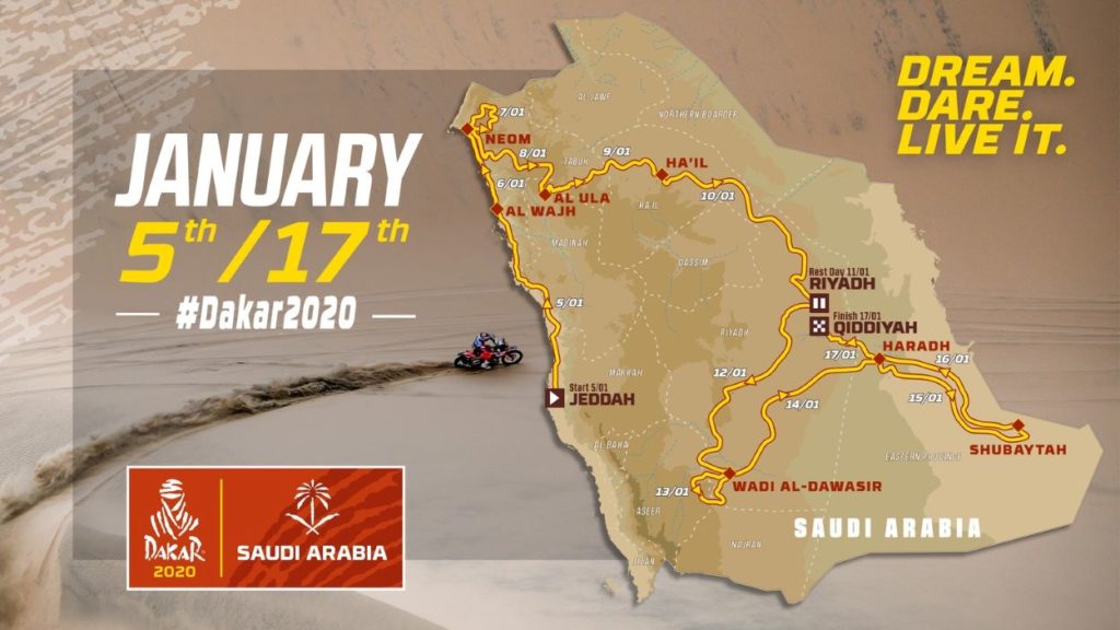 Cartel oficial Rally Dakar 2020. Arabia Saudita.